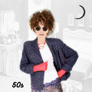 50s Atomic Fleck Boxy Blazer New Look High Fashion Suit Jacket